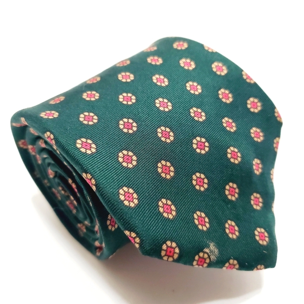 Giorgio Necktie Green Geometric Pattern Men's Neck Tie Repp Fabric 57x3.25"